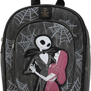 NWT - Nightmare Before Christmas Jack & Sally 9.6" Gray Mini Backpack